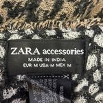 ZARA  Brown Black Wool Knit Leopard Animal Print Fringe Shawl Wrap Scarf Size M Photo 2