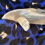 Ann Mashburn  Animal Print blue Leopard Popover cotton long sleeve mini Dress XS Photo 2