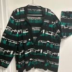 Ming Wang  Black and Green Knit Cardigan Photo 0