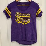 NWOT Women's Minnesota Vikings Purple Short Sleeve Shirt Photo 0
