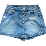 American Eagle  Distressed Denim Mom Skort size 8 Photo 0