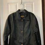 KC Collections Black Leather Button Front Jacket size Small Photo 4