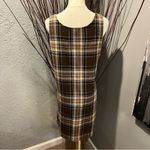 🌸NYCC BROWN PLAID OVERALL JUMPER DRESS SIZE MEDIUM🌸 Photo 3