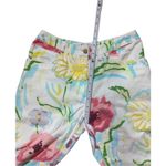 Silk Club Collection Women’s vintage floral cropped pants sz 6 cottage summer White Photo 5