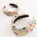 Lele Sadoughi Daphne Flower Charm Headband Rainbow Vintage Photo 3