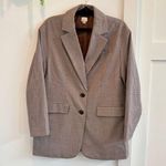 A New Day  Houndstooth Plaid Women's Blazer Jacket Oversized Lined Neutral Size S Photo 0