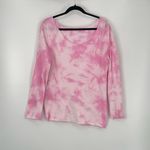 POL Women's Pink All Over Tie-dye Scoop Neck Long Sleeve Top Size Small Photo 2