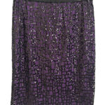 Bob Mackie NWT Wearable Art Purple Sequin Pull On Skirt Size Small Fairy Grunge Photo 0