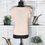 Vintage 80s 90s Knitted Cotton Top Diamond Pattern Pink Blouse Photo 1