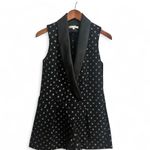 Alexis black Fred Starlight Silk-Blend Tuxedo Romper M Photo 3