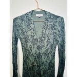 Jason Wu Green Floral Button Up Midi Open Up Cardigan Sweater size Small Photo 3