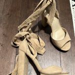Lulus Nude Wrap Around Block Heels Photo 3