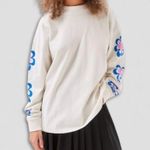 Urban Outfitters  Y2K Sweatshirt Life Advice Oversized Tee Floral Graphic Cream M Photo 0
