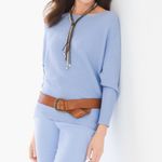 Chico's Shine Detail Demi Pullover in Palladian Blue sz 2 EUC Photo 2