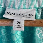 kim rogers  Size 2XL Teal and White Paisley Blouse Photo 6