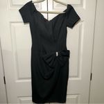 Vintage Black Bustier Cocktail Dress with Rhinestone Bow Size 8 / M Size M Photo 1