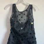 Theia Black Polka Dot Sequin Midi Dress Size: 4 Photo 1