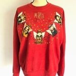 Jerzees Vintage 80’s Red Ugly Christmas Sweat Shirt Size L Photo 0