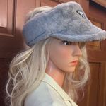 Fluffy Warm Faux Fur Sun Visor Gray Photo 1