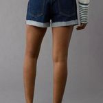 American Eagle AE Strigid Super High-Waisted Relaxed Denim Short Dark Wash 2 Photo 3