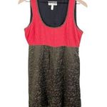 Anthropologie  Moulinette Soeurs Silk Imprint Sleeveless Dress Coral Olive Size 4 Photo 0