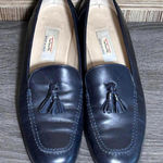 Talbots Womens Navy Blue Leather Loafers Slip-Ons Size 8 Preppy Tassel Photo 0