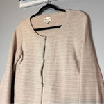 Reiss  Cardigan Sweater Textured Beige Cream Clasp Front Cotton Size Medium Photo 0