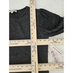 Nanette Lepore Black Lurex Ribbed Balloon Sleeve Sweater Silver Buttons sz M Photo 6