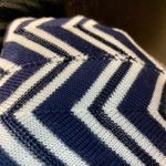 White House | Black Market Navy Chevron Sweater Top Tunic Women Medium Photo 5