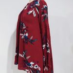 Free People  Tree Swing Burgundy Floral Print Keyhole Tunic Mini Dress Size XS Photo 3