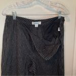 Sundance Black and White Pinstripe Linen Blend Pants Button Side Size 4 Photo 4