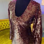 ZARA Limited Edition Long Sparkly Sequin Burgundy Dress Photo 9