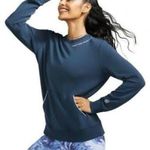 Peloton Navy Blue ELEVATE Pocket Crewneck Pullover Sweatshirt Womens Small soft Photo 0