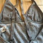 Aerie Light Gray Ribbed Stretch Cotton Bodysuit Photo 3