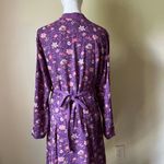 April Cornell Purple Floral Button Front Maxi Dress Long Sleeve XS Cottagecore Photo 4