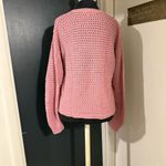 Madewell  Pink Crew Neck Crochet Look Sweater with Rollneck Photo 3