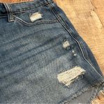 Aerie  Distressed Denim Shorts Womens Size M Medium Elastic Waist Cutoff Raw Hem Photo 3