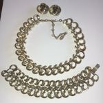 Lisner Light Gold Tone Chunky Retro 50s 60s Necklace Bracelet Earrings Set Photo 9