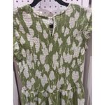 Sweet Wanderer Green White Floral Smocked Tiered Maxi Dress Size L Photo 6