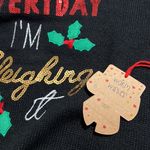 Poof! POOF New York junior sweater Christmas sequins everyday I’m sleighing holiday Photo 7