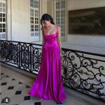 House Of CB  'Anabella'‎ Fuchsia Lace Up Maxi Dress NWOT size S Photo 13