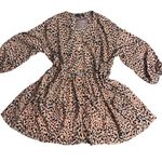 NWT Maverick Oversized Pink Leopard Print Babydoll Dress Size Medium Photo 0