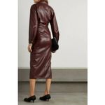 Nanushka Sami Vegan Leather Dress Plum Chutney Women's Size Med NWT Brown Photo 1