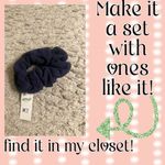 Aerie  Blue Plaid Christmas Holiday Flannel Sleep Scrunchie w Multicolor Accents Photo 5