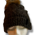 Bula wool blend beanie w faux fur pom pom gray Winter Fall Cute Photo 0