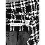 Amanda Smith  Plaid Black White Long Coat Womens 6 Classic 96% Wool Pockets Cozy Photo 6