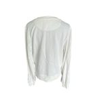 Anthropologie Medium Snow White Long Sleeve Sequined Shirt 100% Cotton Photo 2