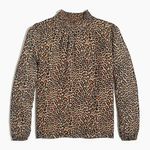 J.Crew Leopard Smocked Shirt, Color Tiber Leopard Black Khaki, Size XS, NWT Photo 1