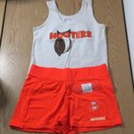 Hooters B46 #1 Girl Worn Uniform Tank & New Shorts Stretchy Size Medium Photo 0