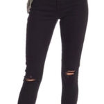 Levi's Levi’s Wedgie Skinny Distressed Raw Hem Jeans in Black‎ Size 27 Photo 0